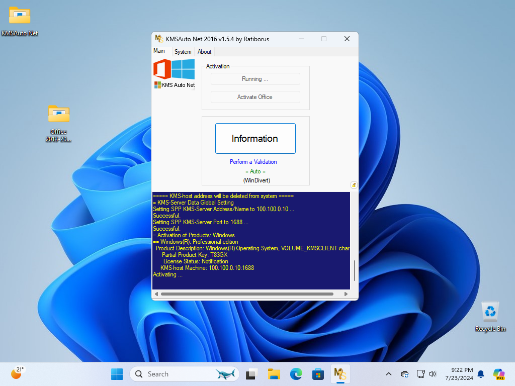 Activation process of Windows 11 64 Bit