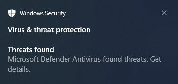 Built-in Antivirus Notification