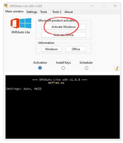 Confirming Windows 11 Activation in KMSAuto Lite