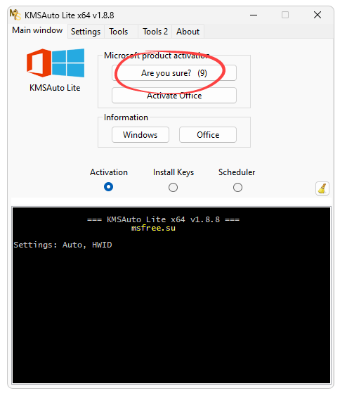 Confirming Windows Activation in KMSAuto Lite