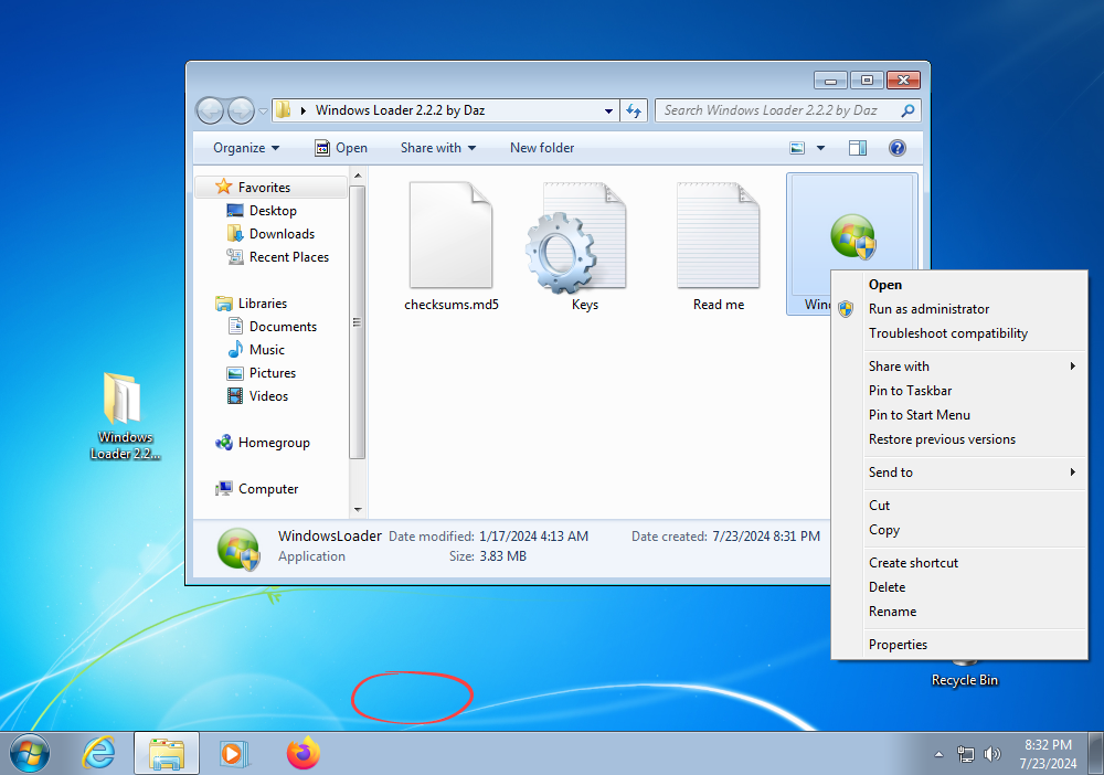 Launching Windows Loader by Daz