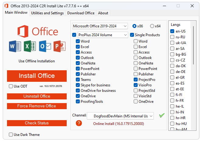 Office 2013-2024 C2R Install Lite