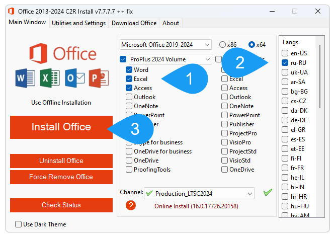 Office activation in Office C2R Install