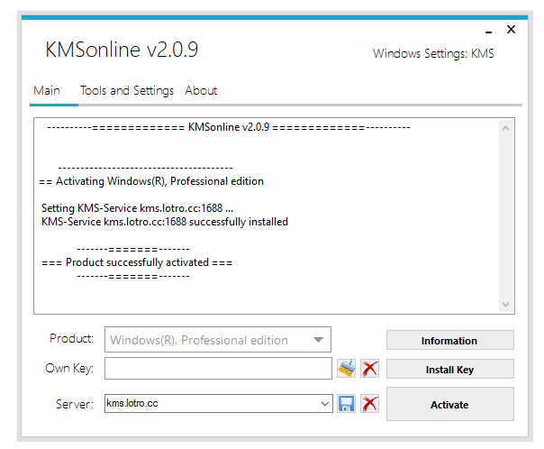 Successful Windows Activation in KMSonline