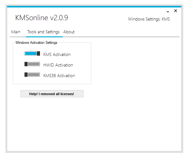 Tools and Settings of KMSonline