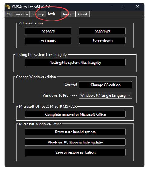Tools KMSAuto Lite
